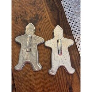 2 Vintage MCM Aluminum Gingerbread Man/Soldier/Police Cookie Cutter With Handles